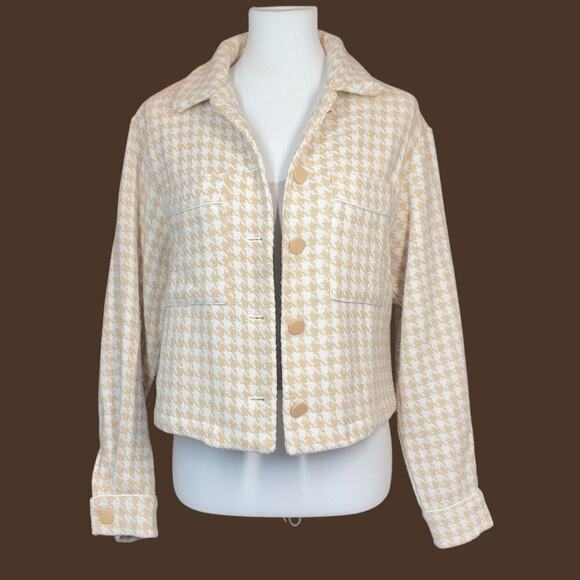 Anthropolgie Dolan Houndstooth Crop Jacket Medium - Picture 5 of 16